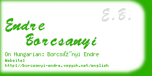 endre borcsanyi business card